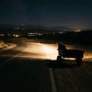 Driving at night in Morocco