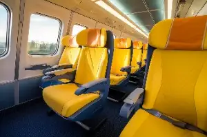 ONCF train first class interior Casablanca Marrakech route comfortable seats